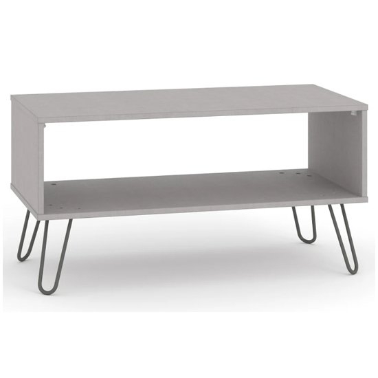 Augusta Wooden Open Coffee Table In Grey