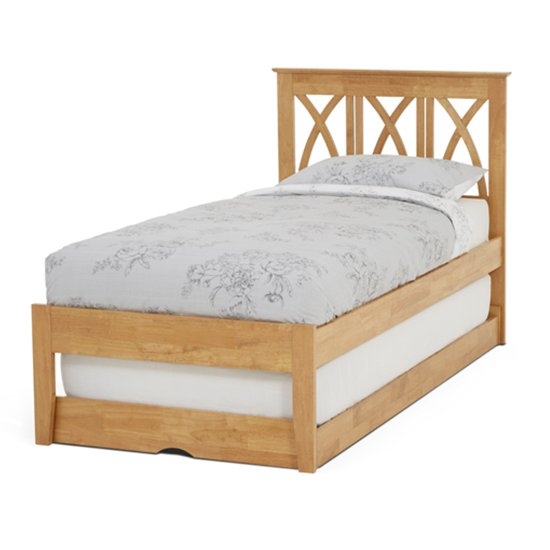 Autumn Wooden Single Bed With Guest Bed In Honey Oak