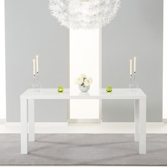 Ava Large Wooden Dining Table In White High Gloss