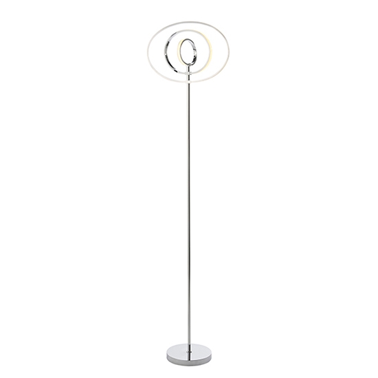 Avali Led 3 Lights Floor Lamp In Chrome And White Diffuser