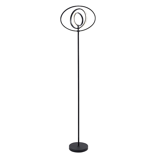 Avali Led 3 Lights Floor Lamp In Matt Black And White Diffuser