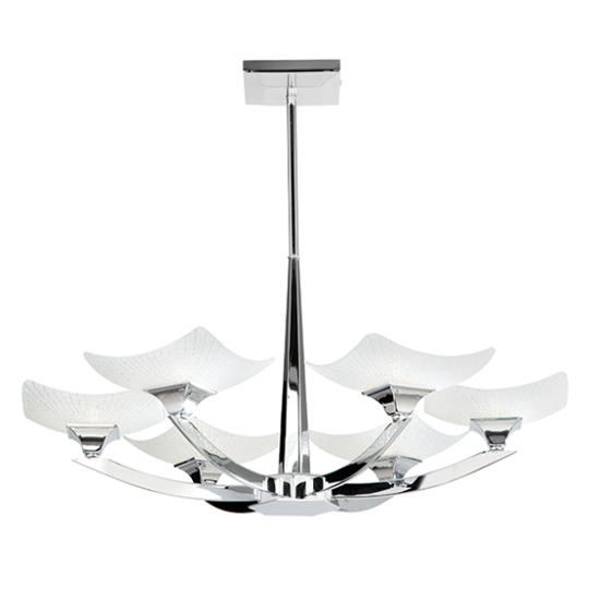 Ayres 6 Lights Scavo Glass Semi Flush Ceiling Light In Chrome