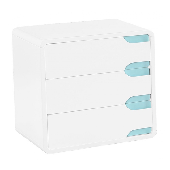 Badini Wooden Chest Of Drawers In White Matt Gloss With 3 Drawers