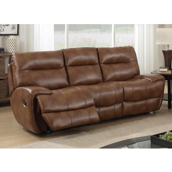 Bailey Leathergel And Pu Recliner 3 Seater Sofa In Tan