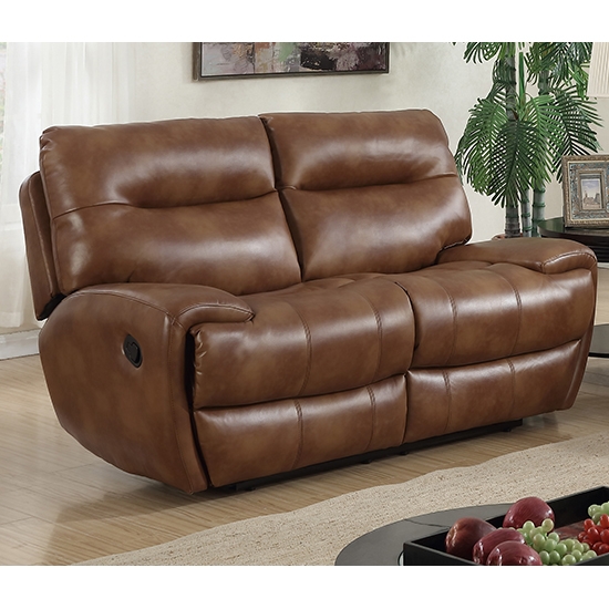 Bailey Recliner Leathergel And Pu 2 Seater Sofa In Tan