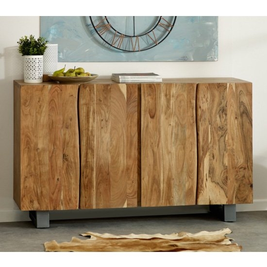 Baltic Large Wooden 4 Doors Sideboard In Oak