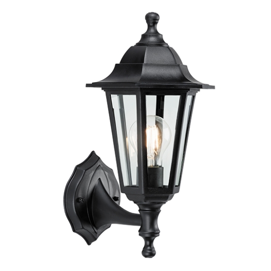 Bayswater Clear Glass Shade Wall Light In Black