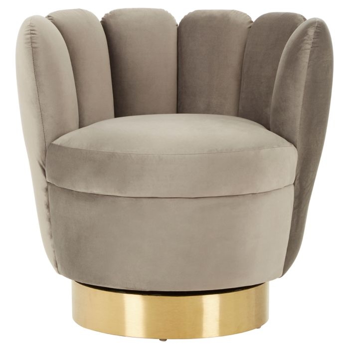 Beauly Velvet Upholstered Accent Chair In Grey