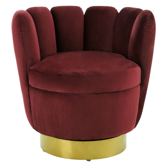 Beauly Velvet Upholstered Accent Chair In Wine