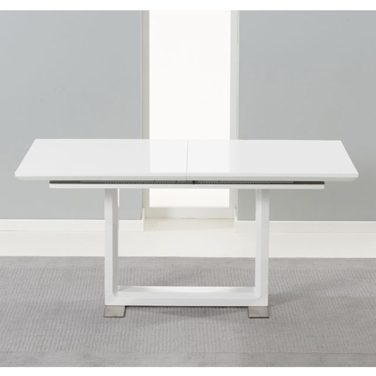 Beckley Extending Wooden Dining Table In White High Gloss