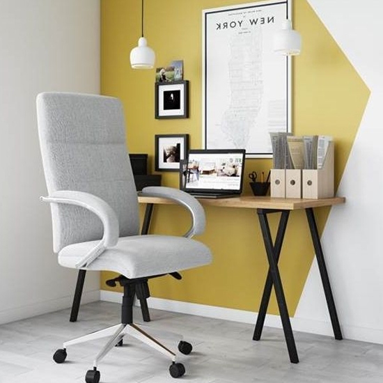 Bedford Designer Fabric Office Chair In Grey