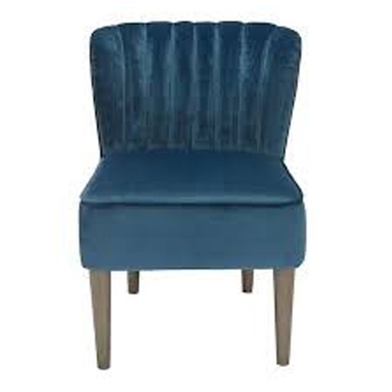 Bella Velvet Bedroom Chair In Midnight Blue