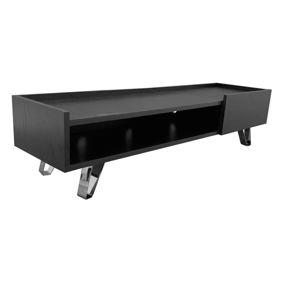 Bella Wooden Tv Stand In Black With 1 Drawer
