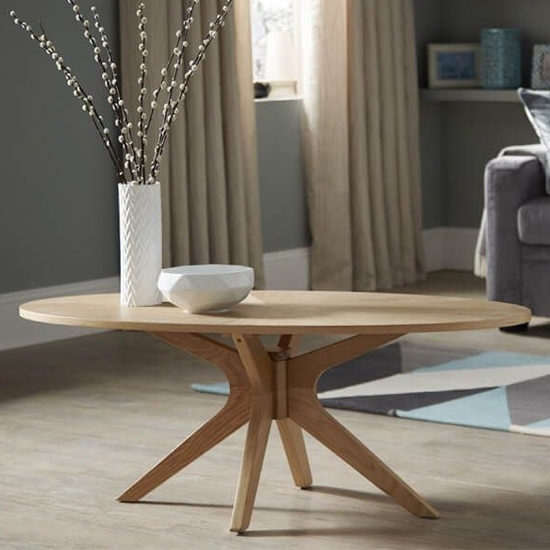 Bexley Round Wooden Coffee Table In Oak