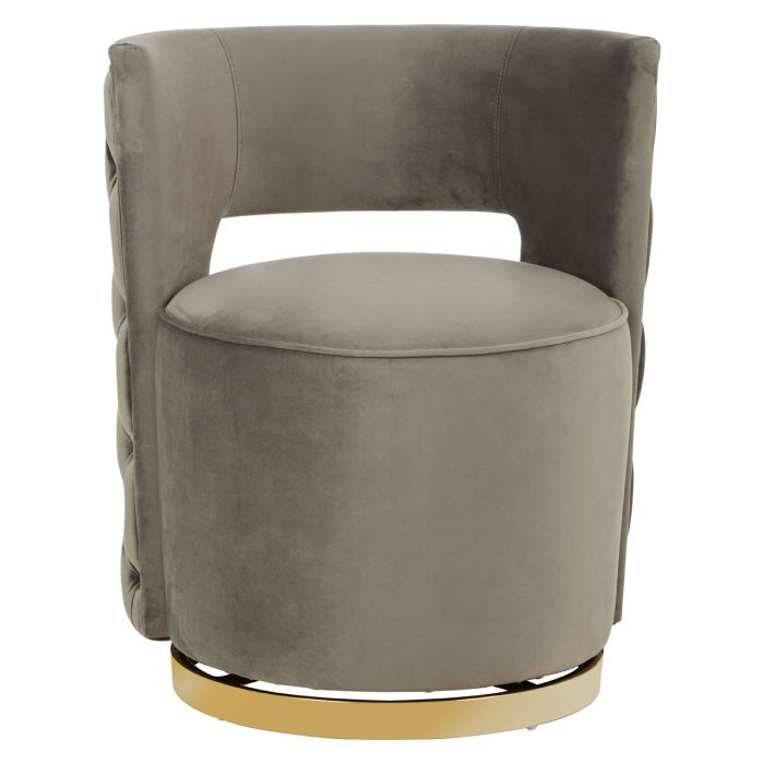 Bola Velvet Upholstered Accent Chair In Grey