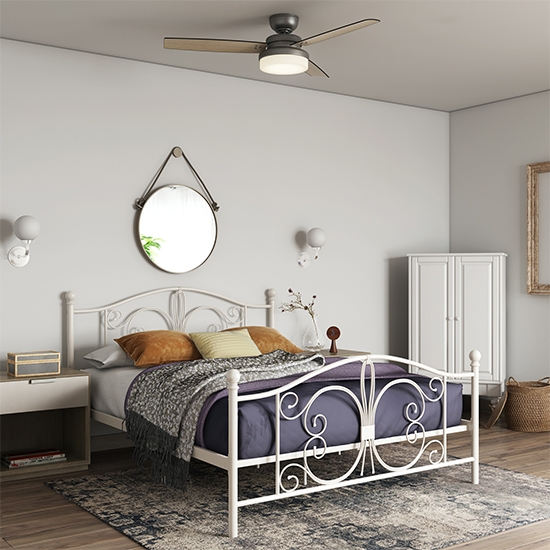 Bombay Metal Double Bed In White