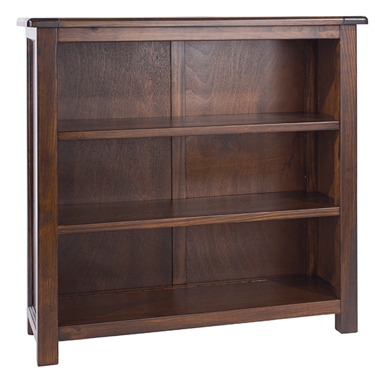 Boston Low Wooden Bookcase In Dark