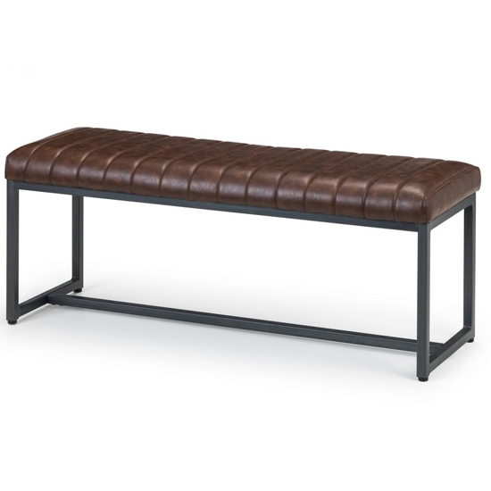 Brooklyn Faux Leather Upholstered Dining Bench In Brown