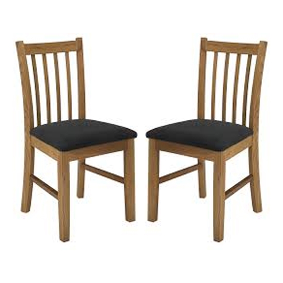 Brooklyn Oak Wooden Dining Chairs In Pair