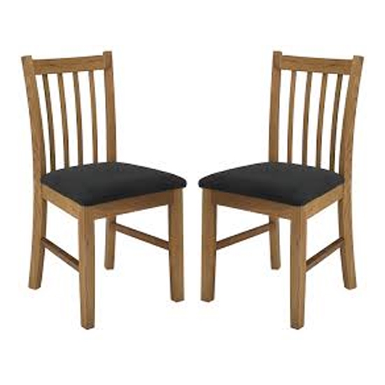 Brooklyn Oak Wooden Dining Chairs In Pair