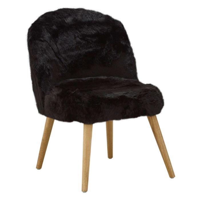 Cabaret Fur Effect Accent Chair In Black