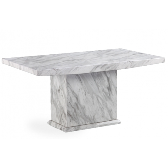 Caceres 220cm Marble Rectangular Dining Table In Grey