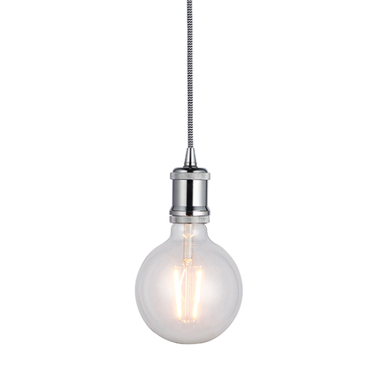 Cambourne Machine Knurled Ceiling Pendant Light In Chrome