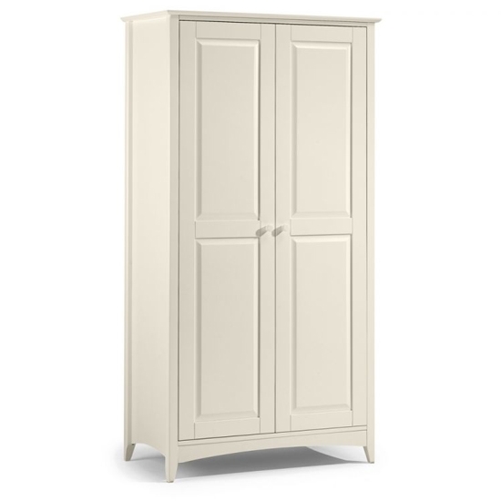 Cameo Wooden 2 Doors Wardrobe In Stone White