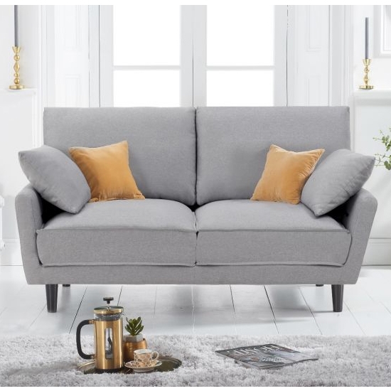 Caracus Linen Fabric 2 Seater Sofa In Grey