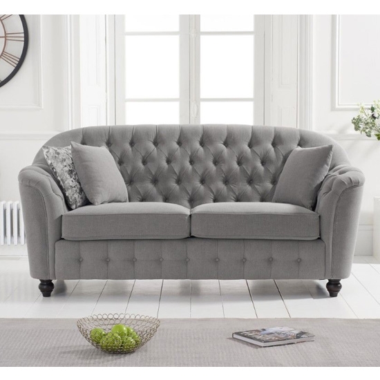 Carrie Linen Upholstered 2 Seater Sofa In Green