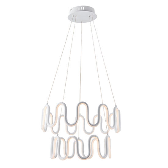 Cern 2 Lights Textured White And Matt White Ceiling Pendant Light