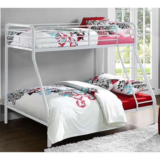Chadre Metal Single Over Double Bunk Bed In White