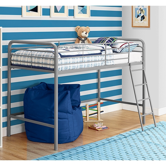 Chadre Midsleeper Single Bunk Bed In Silver And Grey