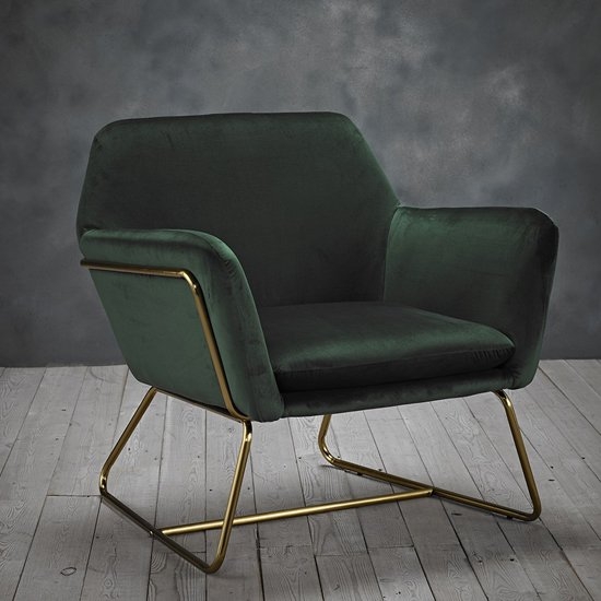 Charles Velvet Armchair In Racing Green