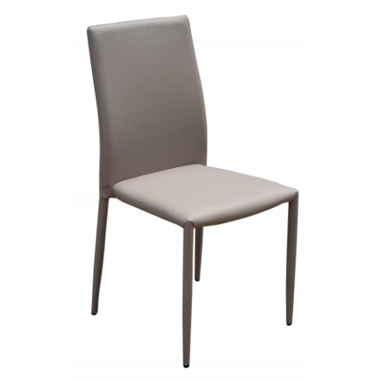 Chatham Set Of 4 Stackable Faux Leather Dining Chair In Light Grey