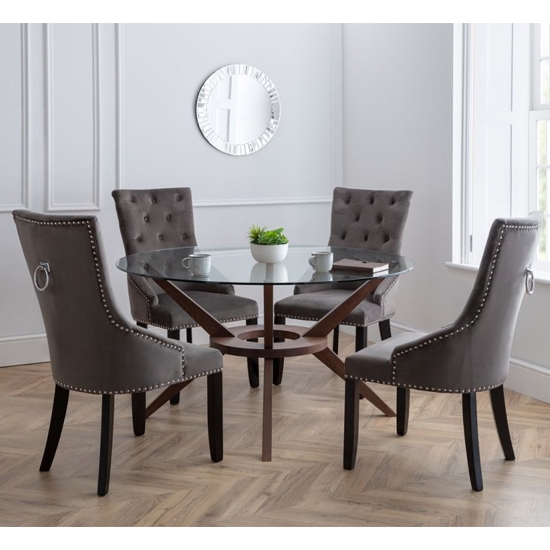 Chelsea Large Glass Dining Table With 4 Veneto Chairs