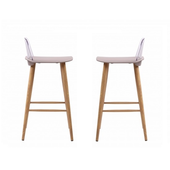 Chelsea Stone Wooden Bar Stools In Pair