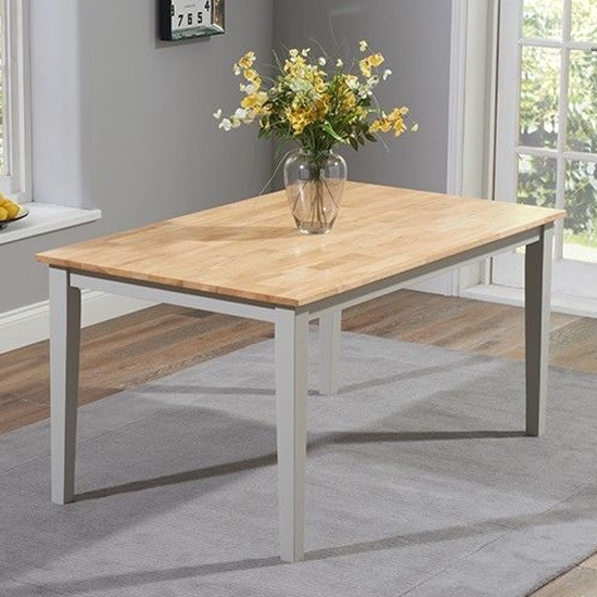 Chichester Large Wooden Dining Table In Oak And Grey