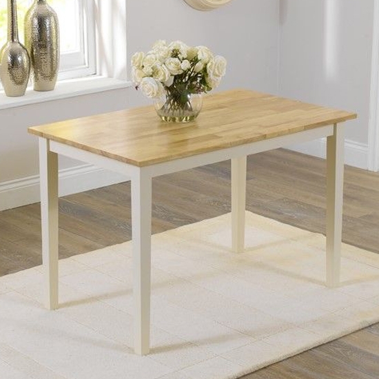 Chichester Wooden Dining Table In Oak And Cream