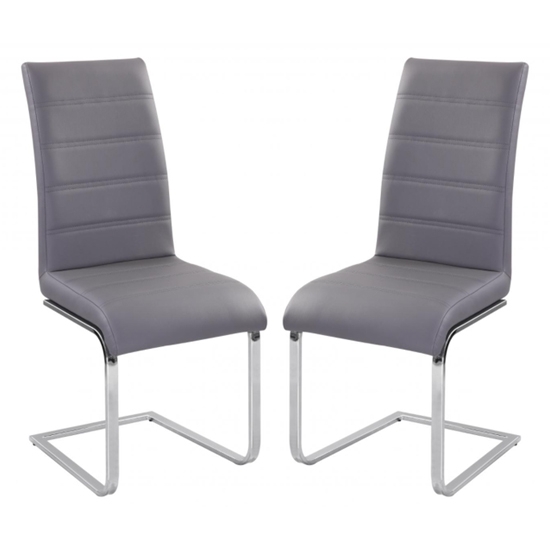 Chiswell Grey Faux Leather Dining Chairs In Grey