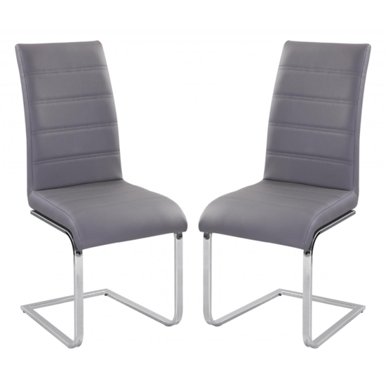 Chiswell Grey Faux Leather Dining Chairs In Grey