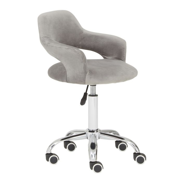 Cinera Velvet Upholstered Home And Office Chair In Grey