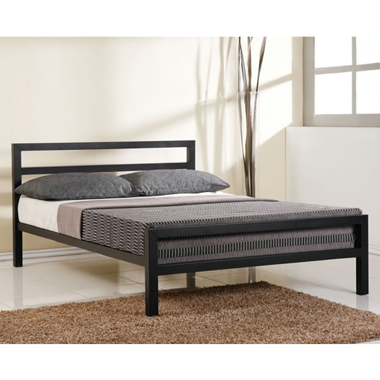 City Block Metal King Size Bed In Black