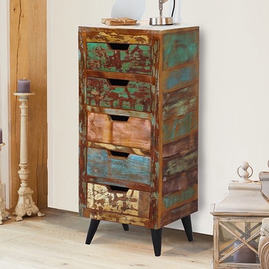 Coastal Chic Wooden Chest Of Drawers In Reclaimed Wood