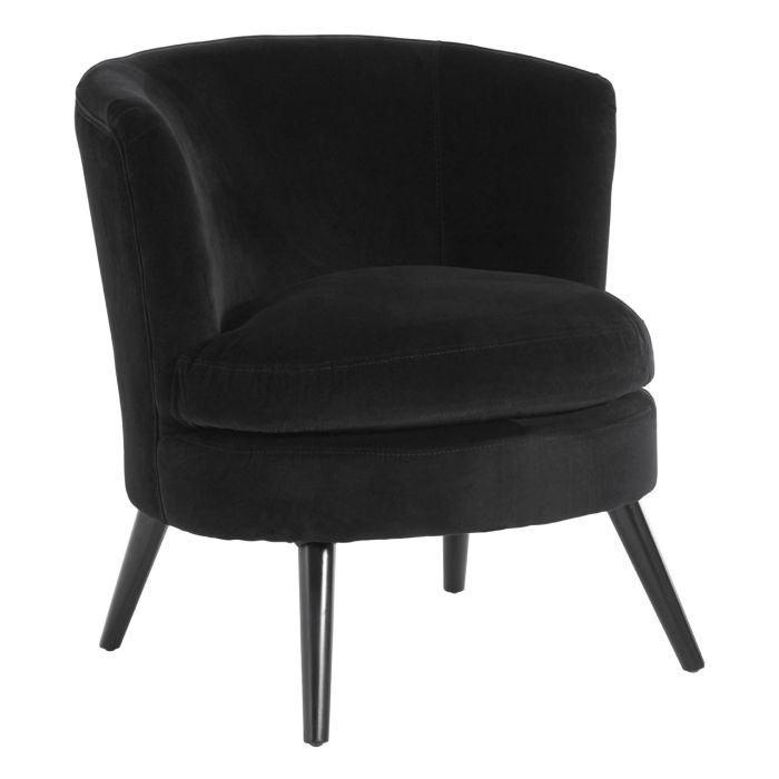 Colatina Plush Velvet Upholstered Armchair In Black