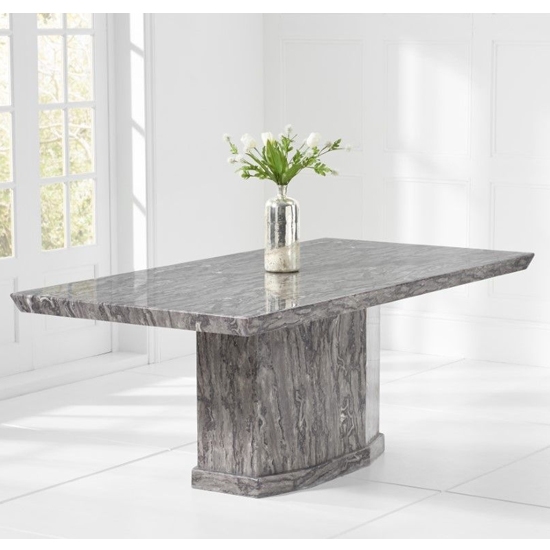 Como 160cm Marble Rectangular Dining Table In Grey