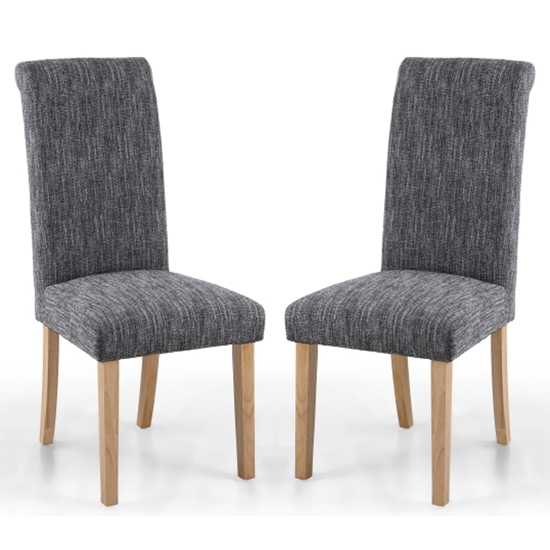 Como Grey Linen Effect Dining Chairs With Natural Legs In Pair