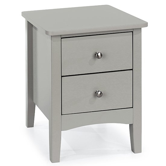 Como Petite Wooden 2 Drawers Bedside Cabinet In Soft Grey