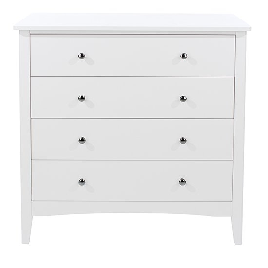 Como Wooden Chest Of 4 Drawers In White