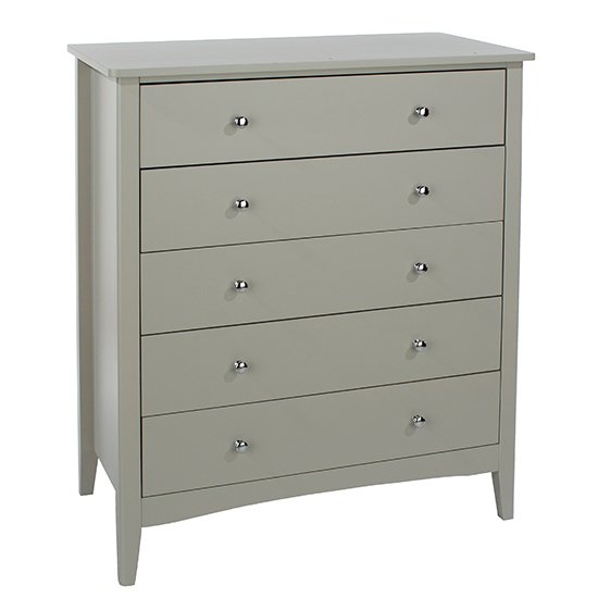 Como Wooden Chest Of 5 Drawers In Soft Grey